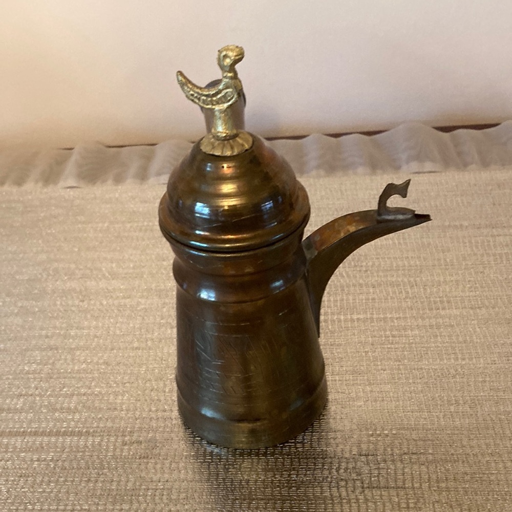 Vintage Brass Arabic Turkish Dallas Coffee Pot Decor